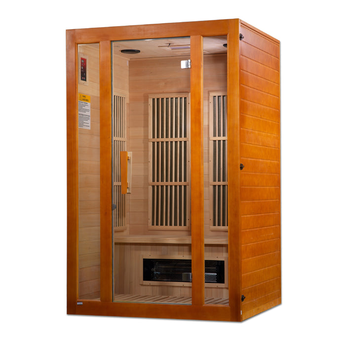 MAXXUS "Aspen" Dual Tech Low EMF FAR Infrared Indoor Sauna | MX-J206-02S | 2 Person | Canadian Hemlock Wood | Home Spa