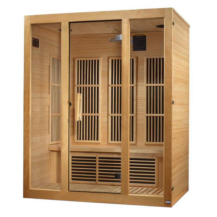 Maxxus "Bellevue" Near Zero EMF FAR Indoor Infrared Sauna | MX-J306-01-ZF | 3 Person | Natural Hemlock Wood | Home Spa