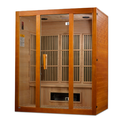 MAXXUS "Alpine" Dual Tech Low EMF FAR Infrared Indoor Sauna | Model: MX-J306-02S | 3 Person | Canadian Hemlock Wood | Home Spa