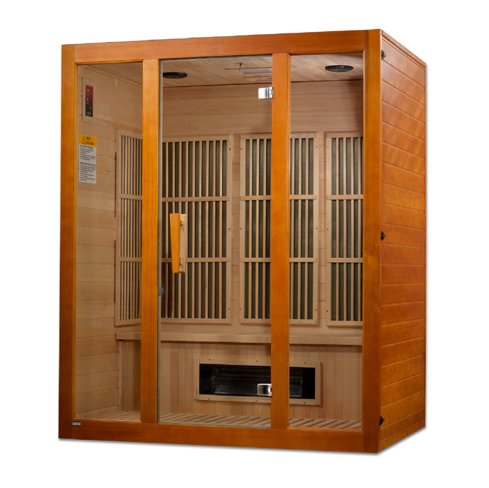 MAXXUS "Alpine" Dual Tech Low EMF FAR Infrared Indoor Sauna | Model: MX-J306-02S | 3 Person | Canadian Hemlock Wood | Home Spa