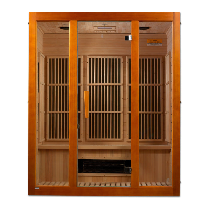 MAXXUS "Alpine" Dual Tech Low EMF FAR Infrared Indoor Sauna | Model: MX-J306-02S | 3 Person | Canadian Hemlock Wood | Home Spa