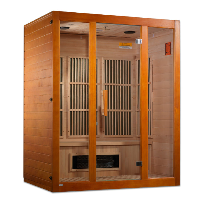 MAXXUS "Alpine" Dual Tech Low EMF FAR Infrared Indoor Sauna | Model: MX-J306-02S | 3 Person | Canadian Hemlock Wood | Home Spa