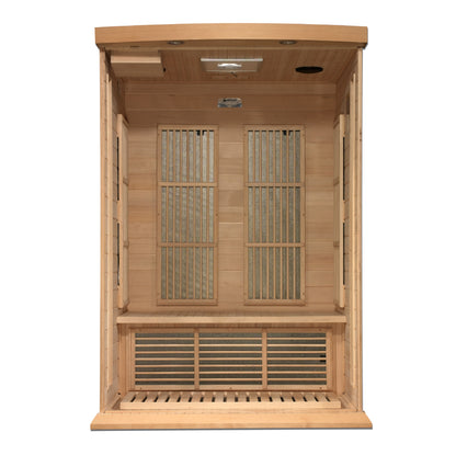 Maxxus Near Zero EMF FAR Infrared Indoor Sauna | MX-K206-01-ZF HEM | 2 Person | Natural Canadian Hemlock |  Home Spa
