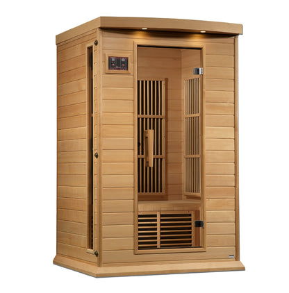 Maxxus Near Zero EMF FAR Infrared Indoor Sauna | MX-K206-01-ZF HEM | 2 Person | Natural Canadian Hemlock |  Home Spa