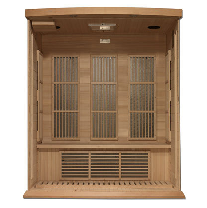 Maxxus Near Zero EMF FAR Infrared Indoor Sauna | MX-K306-01-ZF HEM | 3 Person | Natural Canadian Hemlock | Home Spa
