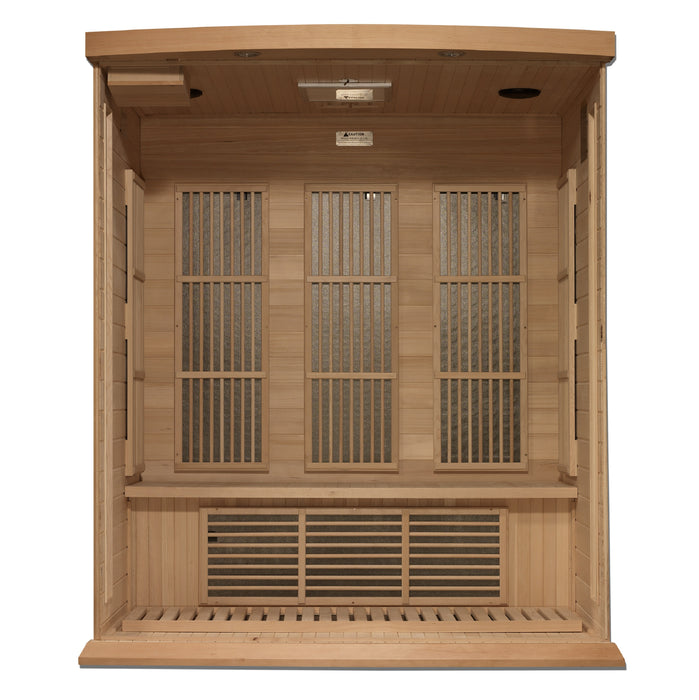 Maxxus Near Zero EMF FAR Infrared Sauna | MX-K306-01-ZF HEM | 3 Person | Natural Canadian Hemlock | Home Spa