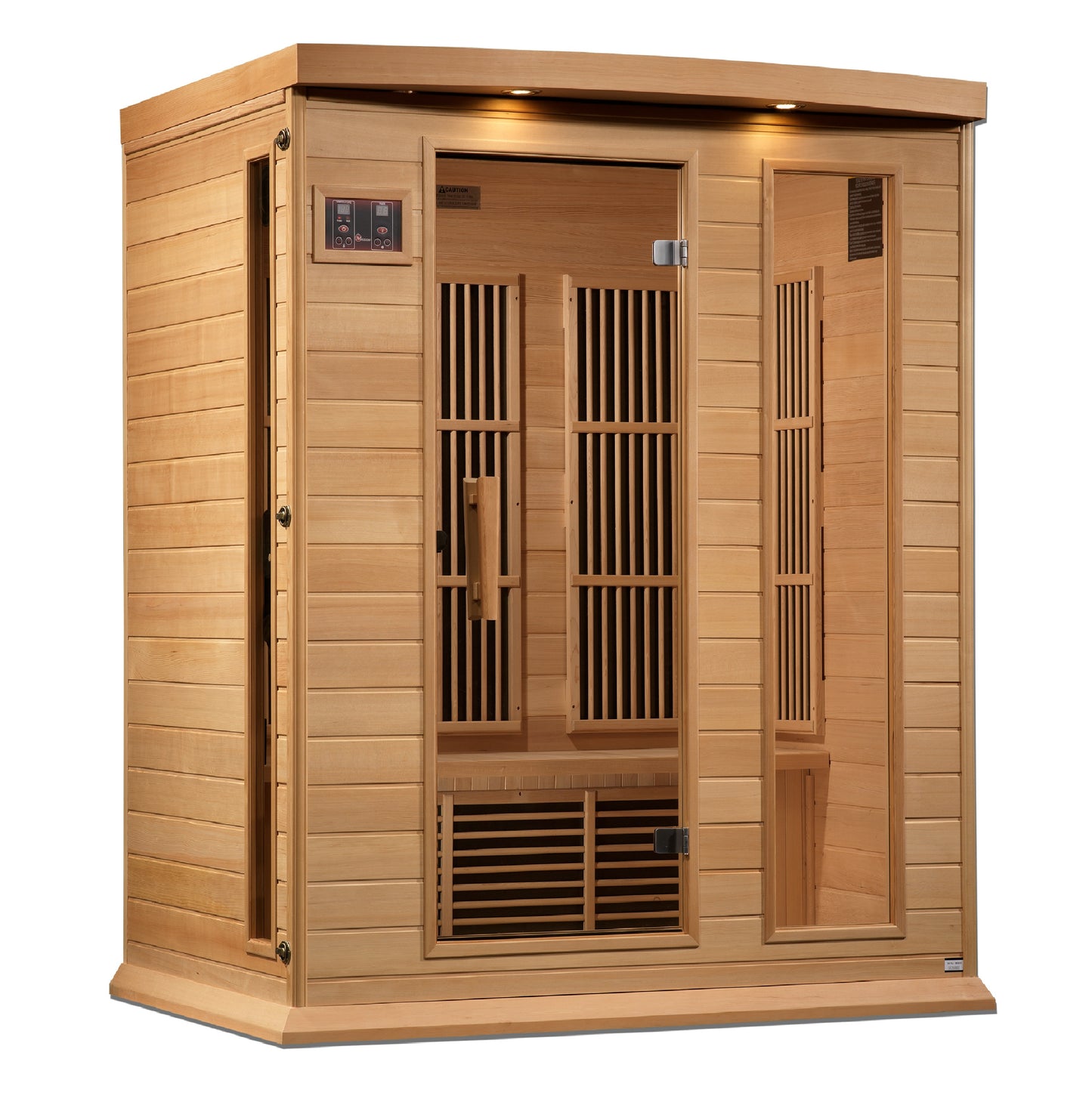 Maxxus Near Zero EMF FAR Infrared Indoor Sauna | MX-K306-01-ZF HEM | 3 Person | Natural Canadian Hemlock | Home Spa