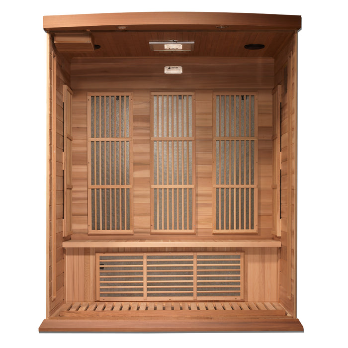 MAXXUS "Montilemar Edition" Near Zero EMF FAR Infrared Indoor Sauna | MX-M306-01-ZF CED | 3 Person | Canadian Red Cedar | Home Spa