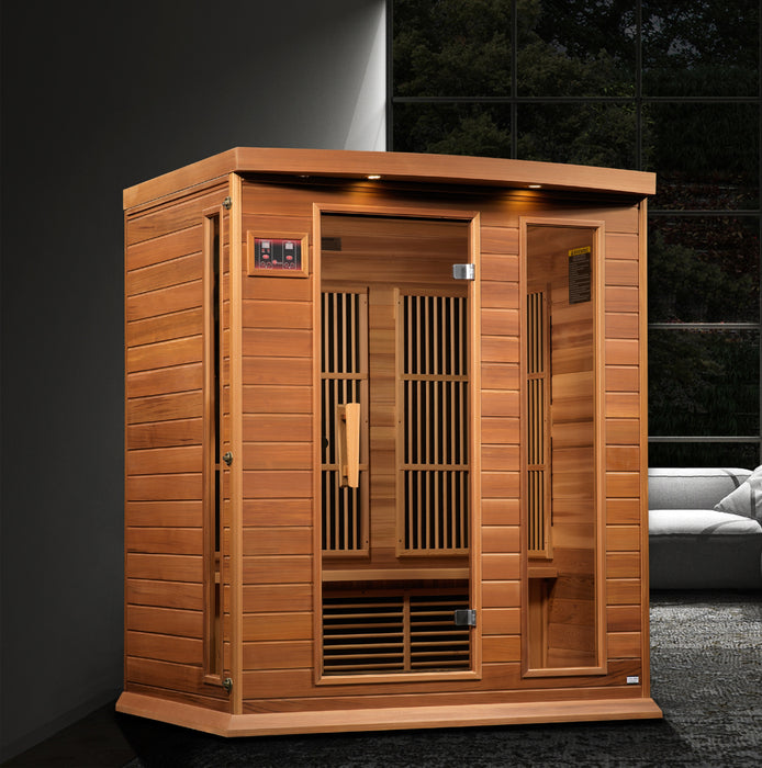 MAXXUS "Montilemar Edition" Near Zero EMF FAR Infrared Indoor Sauna | MX-M306-01-ZF CED | 3 Person | Canadian Red Cedar | Home Spa