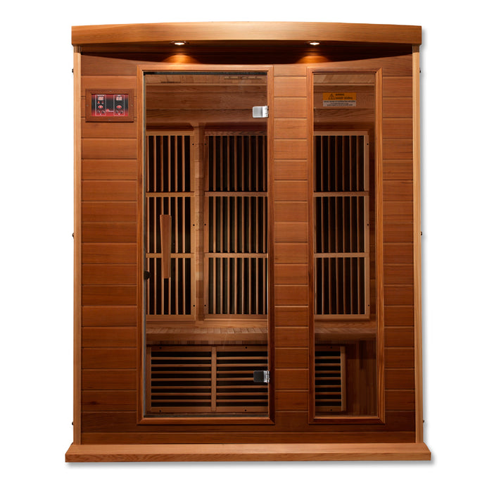 MAXXUS Low EMF FAR Infrared Indoor Sauna | MX-K306-01 Red Cedar | 3 Person | Natural Canadian Red Cedar | Home Spa