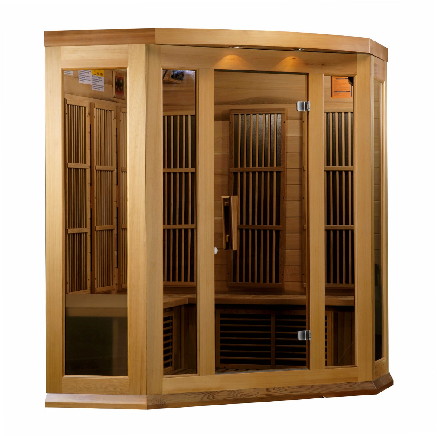 MAXXUS Low EMF FAR Infrared Indoor Sauna | MX-K356-01 Red Cedar | 3 Person | Natural Canadian Red Cedar | Home Spa