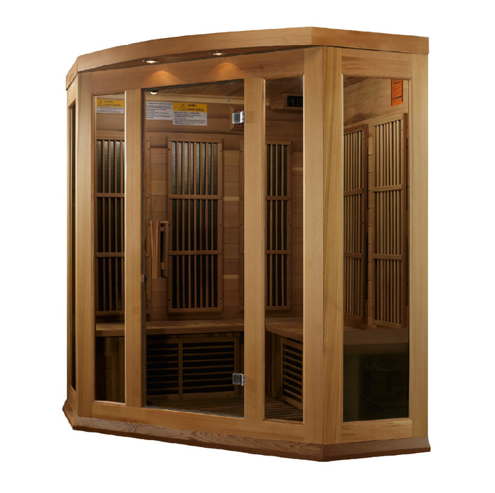 MAXXUS Low EMF FAR Infrared Indoor Sauna | MX-K356-01 Red Cedar | 3 Person | Natural Canadian Red Cedar | Home Spa