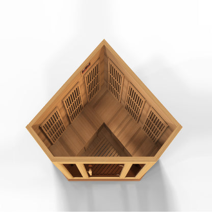 MAXXUS Low EMF FAR Infrared Indoor Sauna | MX-K356-01 Red Cedar | 3 Person | Natural Canadian Red Cedar | Home Spa