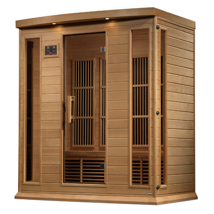 MAXXUS Near Zero EMF FAR Infrared Sauna | MX-K406-01-ZF HEM | 4 Person | Natural Canadian Hemlock | Home Spa