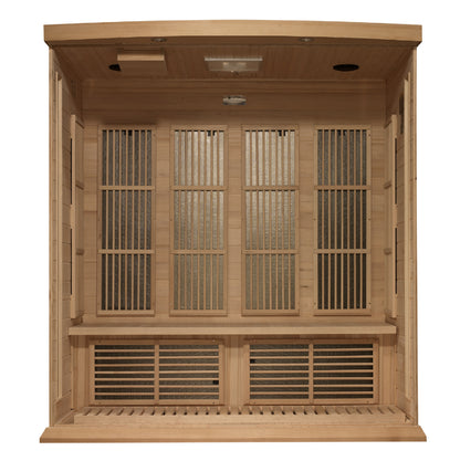 MAXXUS Near Zero EMF FAR Infrared Indoor Sauna | MX-K406-01-ZF HEM | 4 Person | Natural Canadian Hemlock | Home Spa
