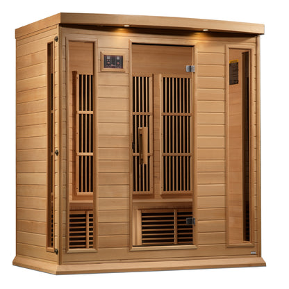 MAXXUS Near Zero EMF FAR Infrared Indoor Sauna | MX-K406-01-ZF HEM | 4 Person | Natural Canadian Hemlock | Home Spa