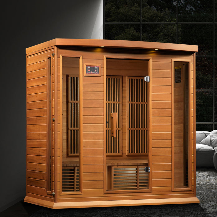 MAXXUS "Chaumont" Edition Near Zero EMF FAR Infrared Indoor Sauna | MX-K406-01-ZF CED | 4 Person | Natural Canadian Red Cedar | Home Spa