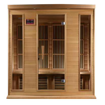 MAXXUS Low EMF FAR Infrared Indoor Sauna | MX-K406-01 Red Cedar | 4 Person | Natural Canadian Red Cedar Wood | Home Spa