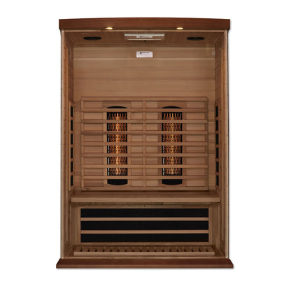 MAXXUS Full Spectrum Infrared Indoor Sauna | MX-M206-01-FS CED | 2 Person | Natural Canadian Red Cedar | Home Spa