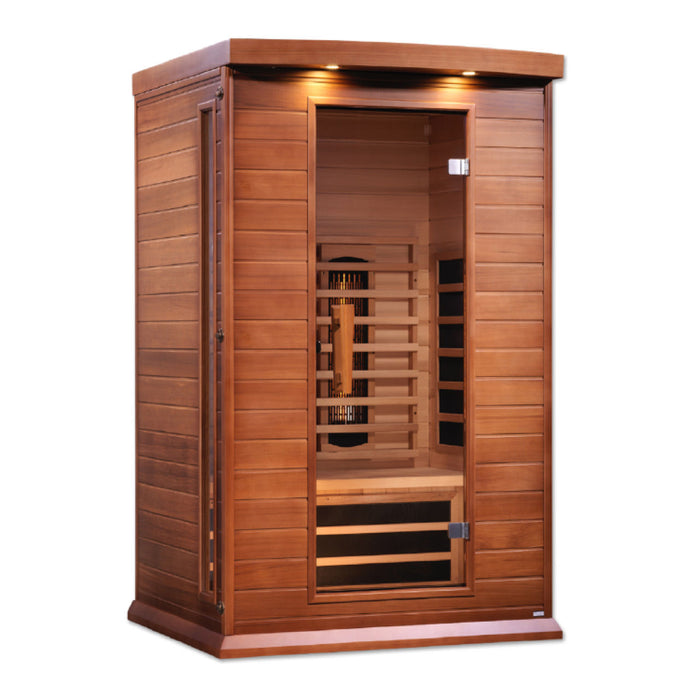 MAXXUS Full Spectrum Infrared Indoor Sauna | MX-M206-01-FS CED | 2 Person | Natural Canadian Red Cedar | Home Spa