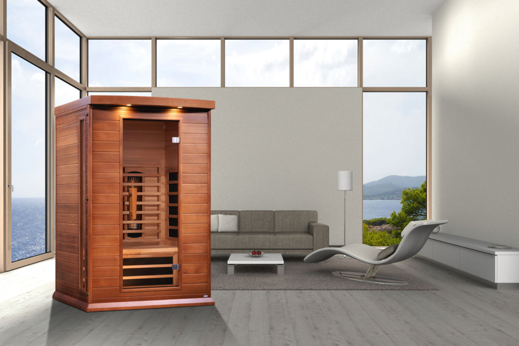 MAXXUS Full Spectrum Infrared Indoor Sauna | MX-M206-01-FS CED | 2 Person | Natural Canadian Red Cedar | Home Spa