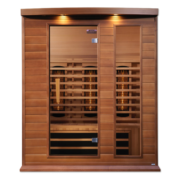 MAXXUS Full Spectrum Infrared Indoor Sauna | MX-M306-01-FS CED | 3 Person | Natural Canadian Red Cedar | Home Spa