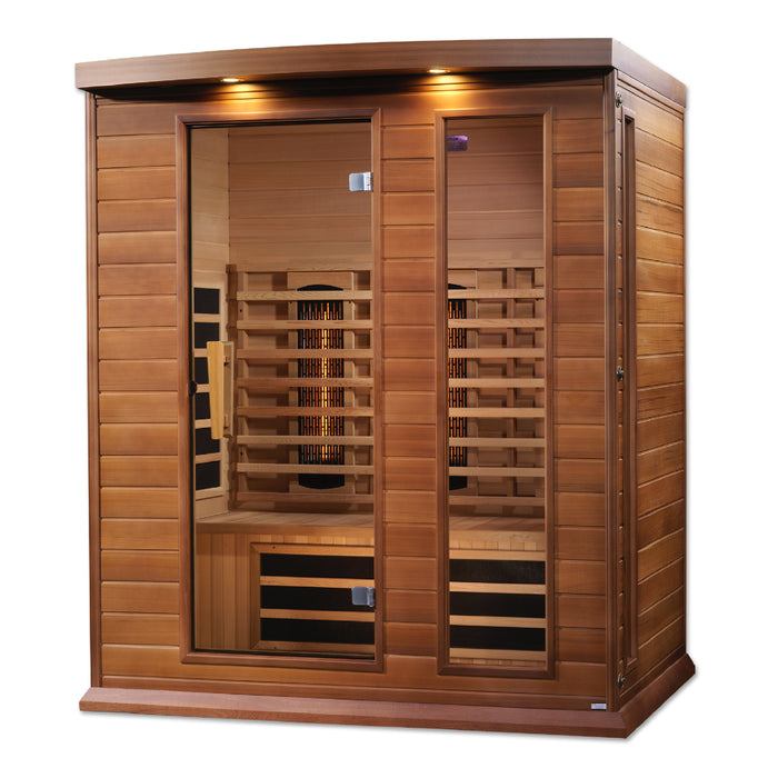 MAXXUS Full Spectrum Infrared Indoor Sauna | MX-M306-01-FS CED | 3 Person | Natural Canadian Red Cedar | Home Spa