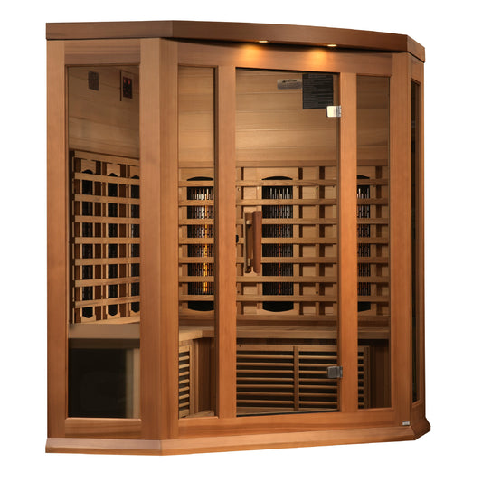 MAXXUS Full Spectrum Infrared Indoor Sauna | MX-M356-01-FS CED | 3 Person | Natural Canadian Red Cedar | Home Spa