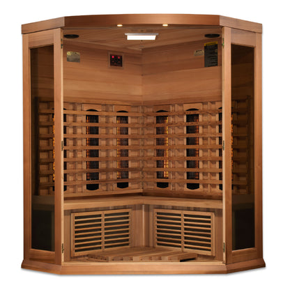 MAXXUS Full Spectrum Infrared Indoor Sauna | MX-M356-01-FS CED | 3 Person | Natural Canadian Red Cedar | Home Spa