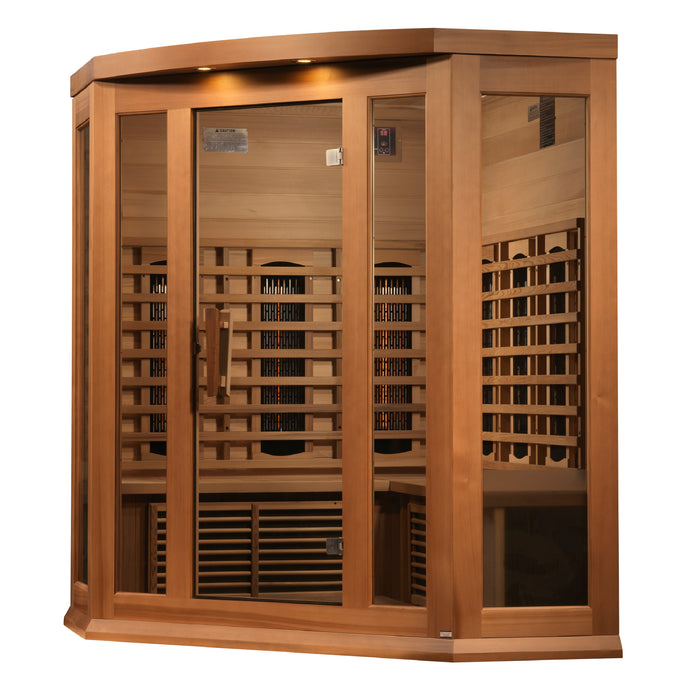 MAXXUS Full Spectrum Infrared Indoor Sauna | MX-M356-01-FS CED | 3 Person | Natural Canadian Red Cedar | Home Spa