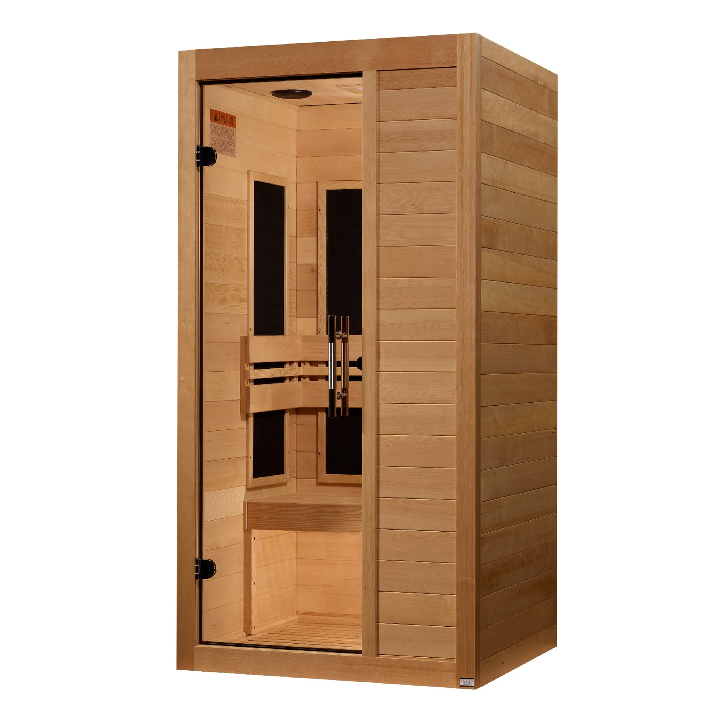 Maxxus "S-Line" Ultra Low EMF FAR Indoor Infrared Sauna | MX-S106-01 Elite | 1 Person | Natural Hemlock Wood | Home Spa