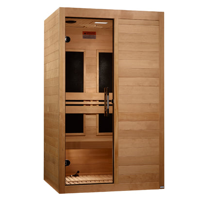 Maxxus "S-Line" Low EMF FAR Indoor Infrared Sauna | MX-S206-01 | 2 Person | Natural Hemlock Wood | Home Spa