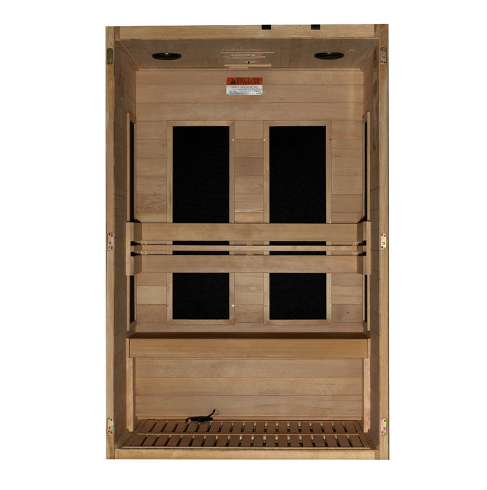 ***New 2026 Model*** Dynamic "Lucca" Ultra Low EMF FAR Indoor Infrared Sauna | DYN-6215-05 Elite | 2 Person | Natural Hemlock Wood | Home Spa