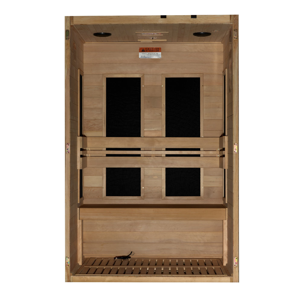 *New 2026 Model* Dynamic "Lucca" Low EMF FAR Indoor Infrared Sauna | DYN-6215-05 | 2 Person | Natural Hemlock Wood | Home Spa