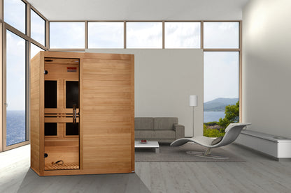 Maxxus "S-Line" Low EMF FAR Indoor Infrared Sauna | MX-S306-01 | 3 Person | Natural Hemlock Wood | Home Spa