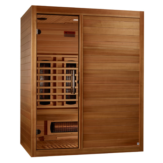 PRE-ORDER AUGUST 2026: Maxxus "S-Line" Full Spectrum Near Zero EMF Indoor Infrared Sauna | MX-S306-01-FS-PC | 3 Person | Natural Hemlock Wood | Home Spa