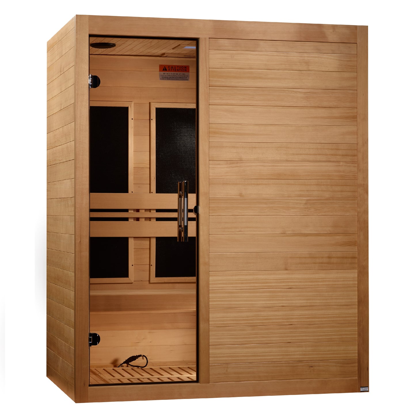 Maxxus "S-Line" Low EMF FAR Indoor Infrared Sauna | MX-S306-01 | 3 Person | Natural Hemlock Wood | Home Spa