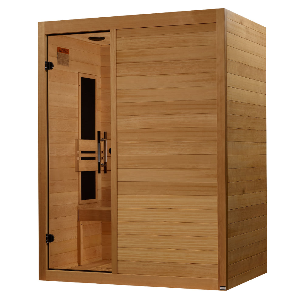 Maxxus "S-Line" Ultra Low EMF FAR Indoor Infrared Sauna | MX-S306-01 Elite | 3 Person | Natural Hemlock Wood | Home Spa