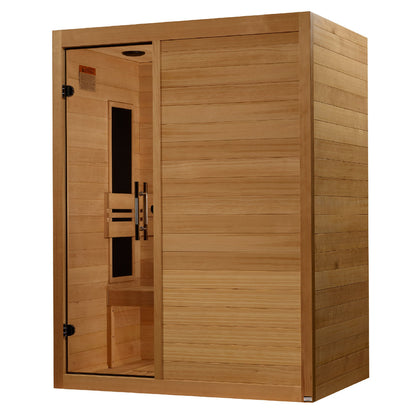 Maxxus "S-Line" Ultra Low EMF FAR Indoor Infrared Sauna | MX-S306-01 Elite | 3 Person | Natural Hemlock Wood | Home Spa