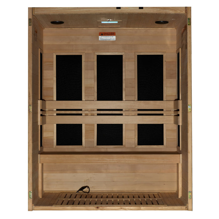 ***New 2026 Model*** Dynamic "Toscana" Ultra Low EMF FAR Indoor Infrared Sauna | DYN-6315-05 Elite | 3 Person | Natural Hemlock Wood | Home Spa