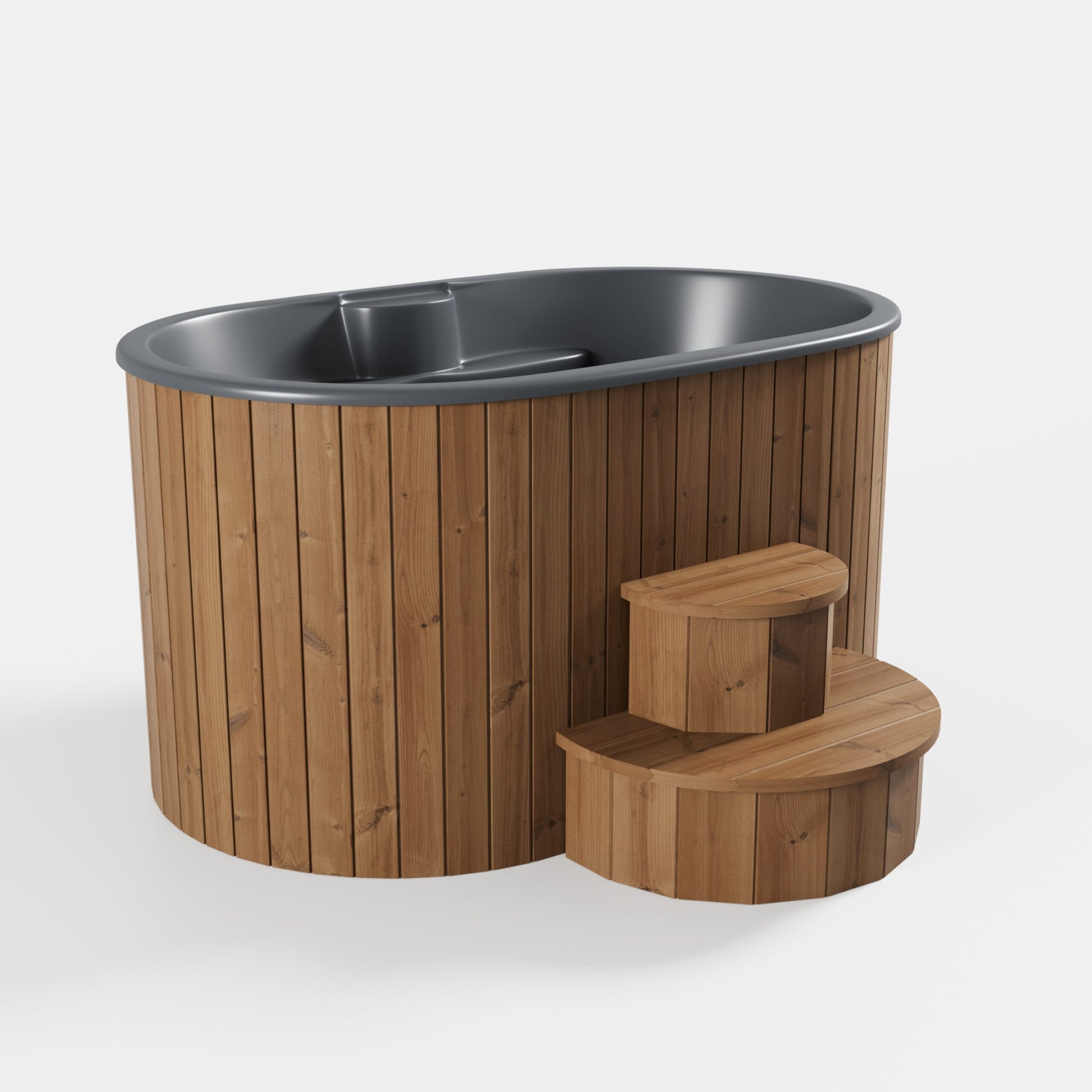 SaunaLife Model S2N immersion tub natural finish - studio detail