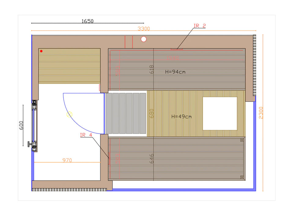 Thermasol Ombra Lapacho Wood, 4–6 Person - Outdoor Traditional Sauna