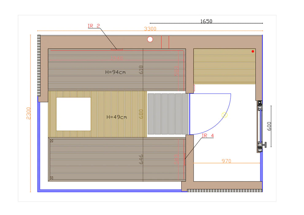 Thermasol Ombra Lapacho Wood, 4–6 Person - Outdoor Traditional Sauna