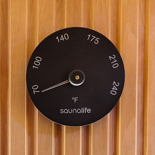 SaunaLife Accessory Package 3 Wooden 1-Gallon Sauna Bucket, Wood Ladle, Thermometer, Hygrometer