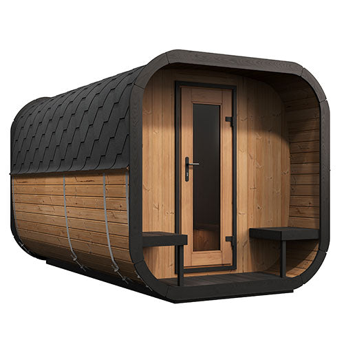 SaunaLife Model CL12GCPCP – Cube-Series Outdoor Traditional Home Sauna Suite Kit, Up to 8 Persons