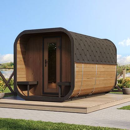 SaunaLife Model CL12GCPCP – Cube-Series Outdoor Traditional Home Sauna Suite Kit, Up to 8 Persons