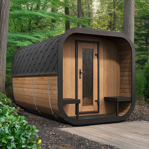 SaunaLife Model CL12GCPCP – Cube-Series Outdoor Traditional Home Sauna Suite Kit, Up to 8 Persons