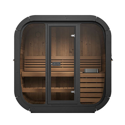 SaunaLife Model CL4G Cube-Series Traditional Outdoor Home Sauna Kit, Up to 3 Persons