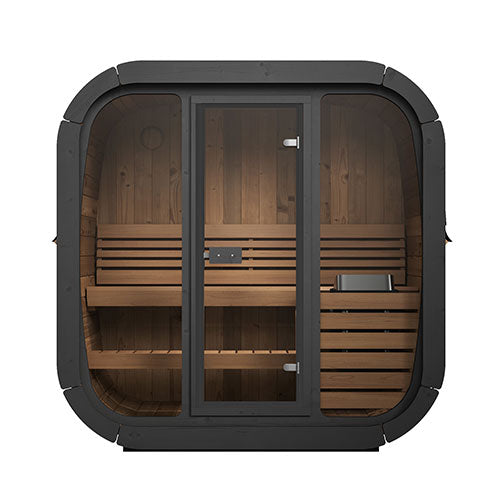 SaunaLife Model CL4G Cube-Series Traditional Outdoor Home Sauna Kit, Up to 3 Persons