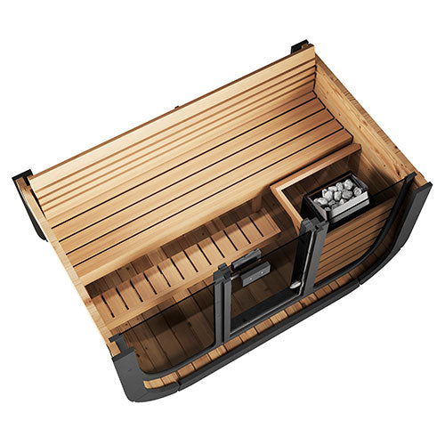 SaunaLife Model CL4G Cube-Series Traditional Outdoor Home Sauna Kit, Up to 3 Persons
